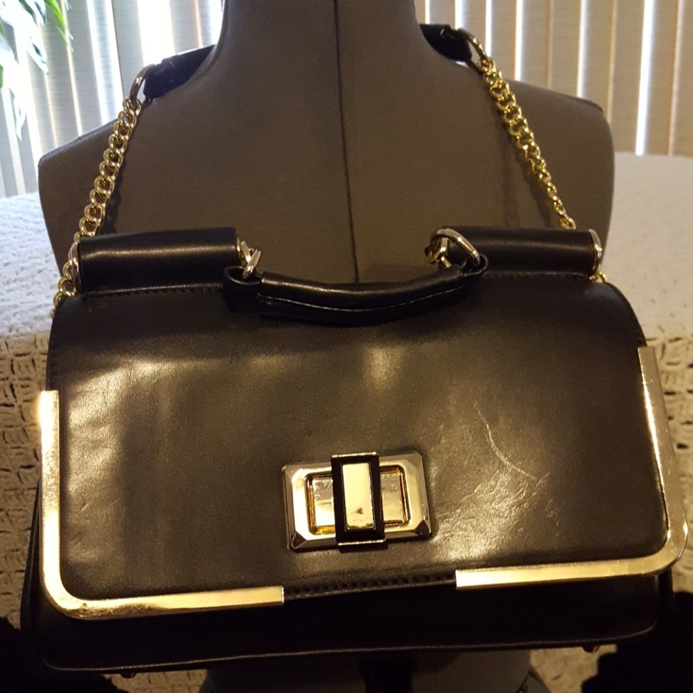 Black handbag.
